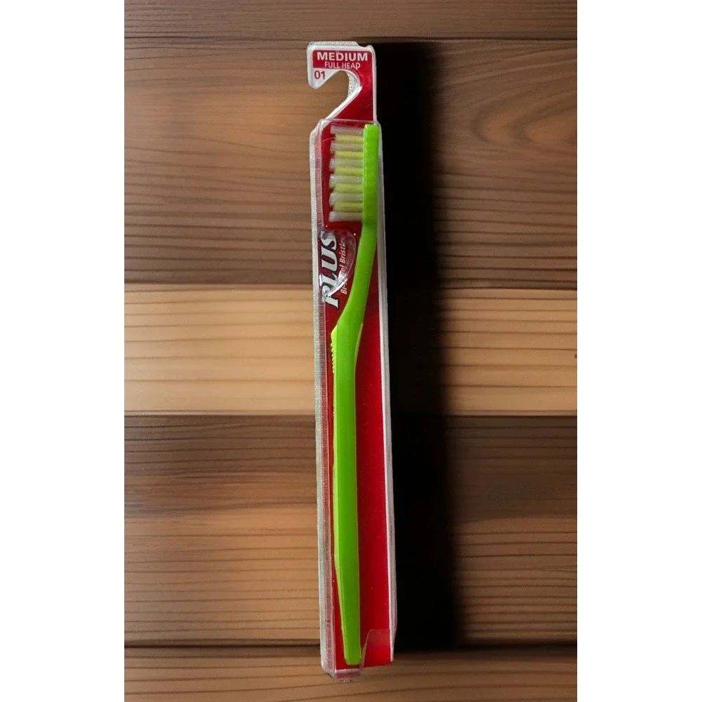 Vintage Colgate Plus Toothbrush Diamond Shaped Head Soft Bristles‎ NEW Green USA
